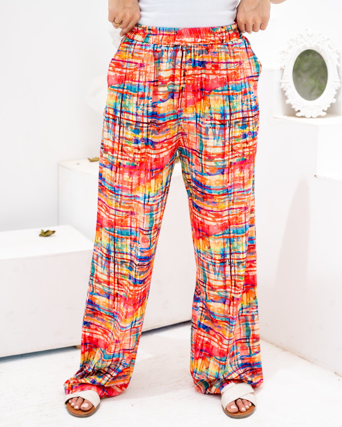 colorful printed pants