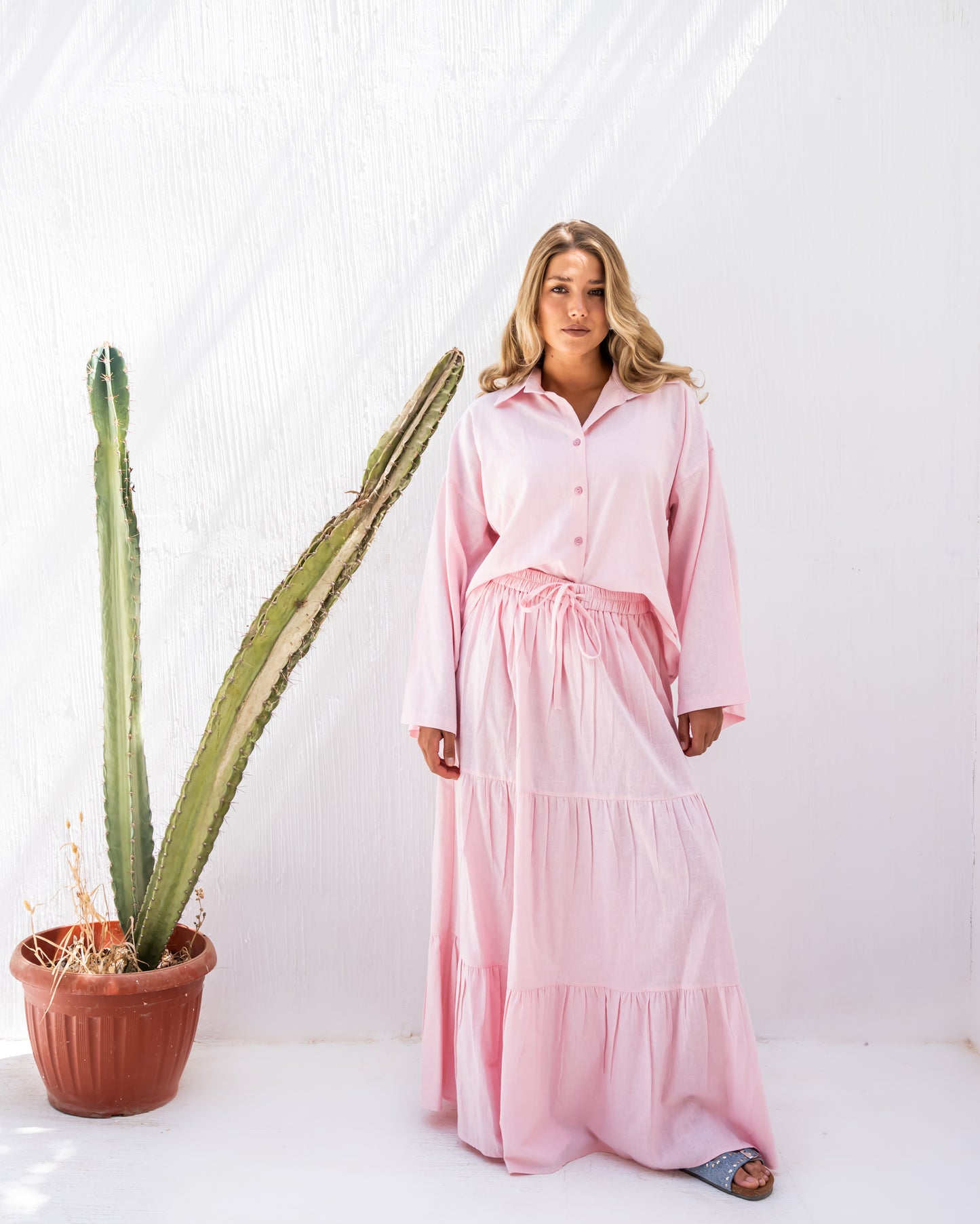 Linen Dream set in Pink