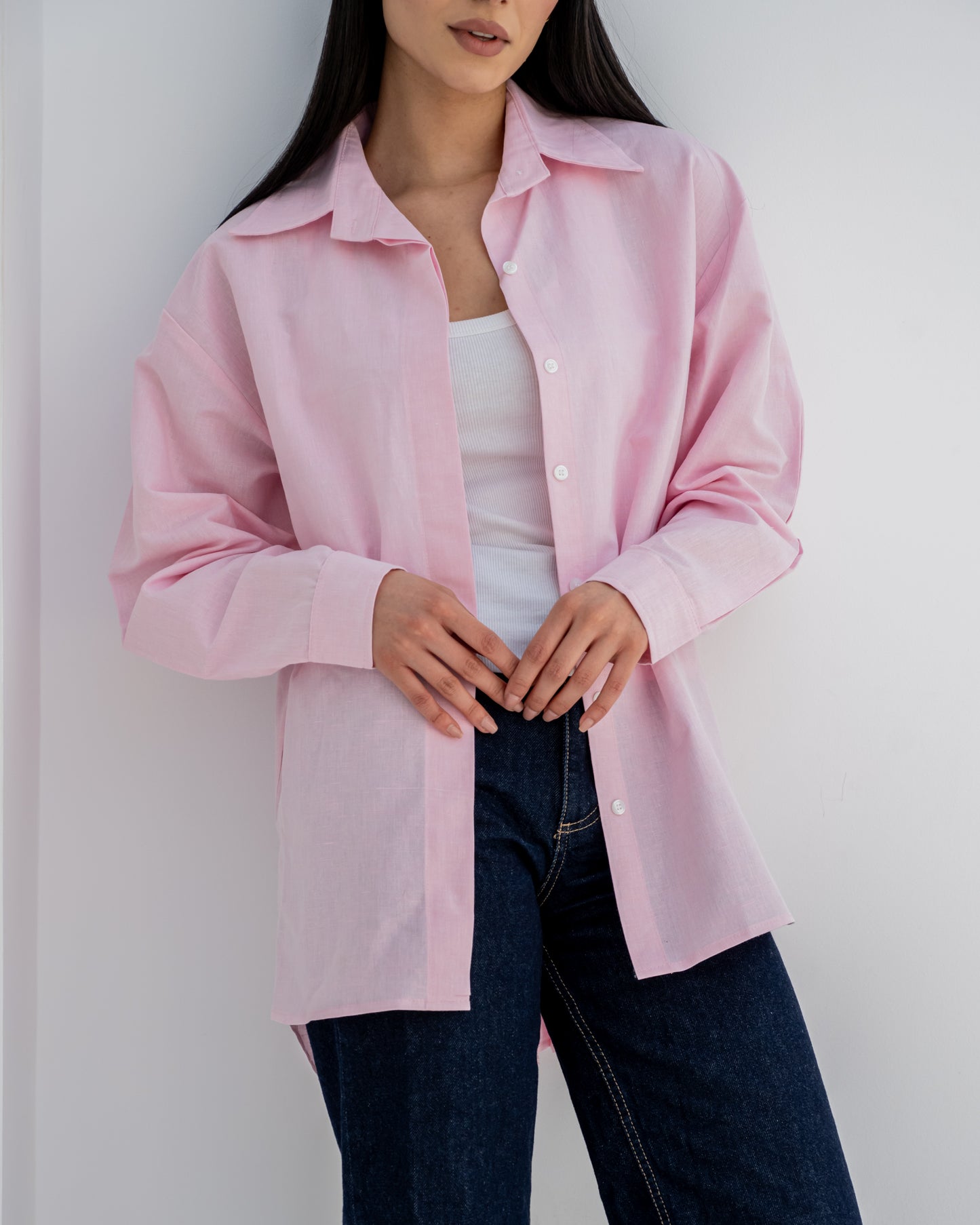 Linen Daily Shirt In Pink