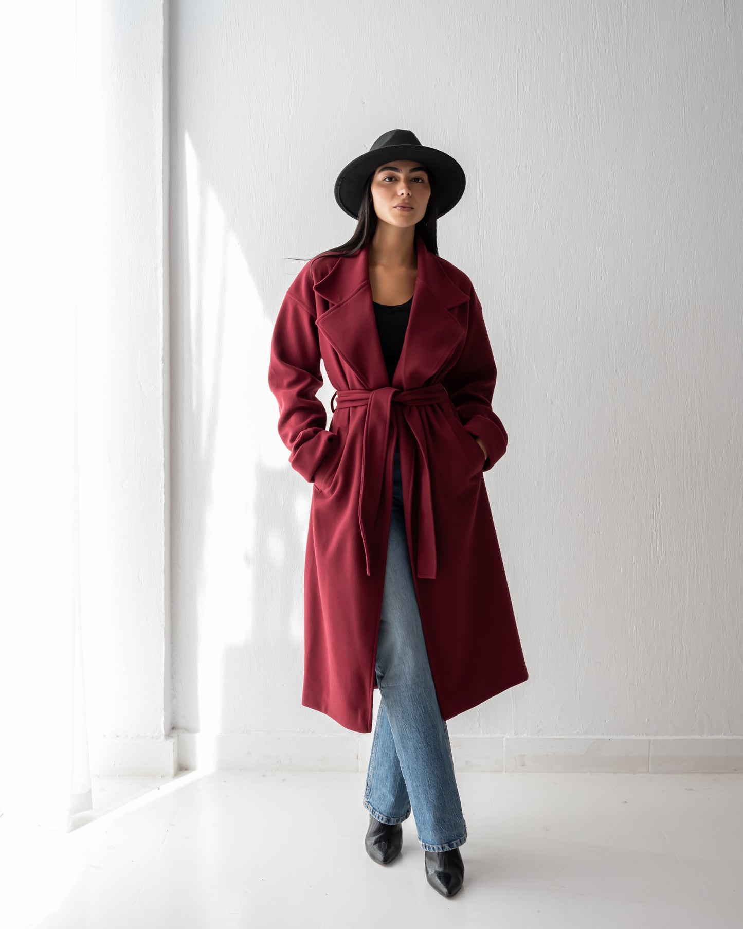 The city coat Burgundy