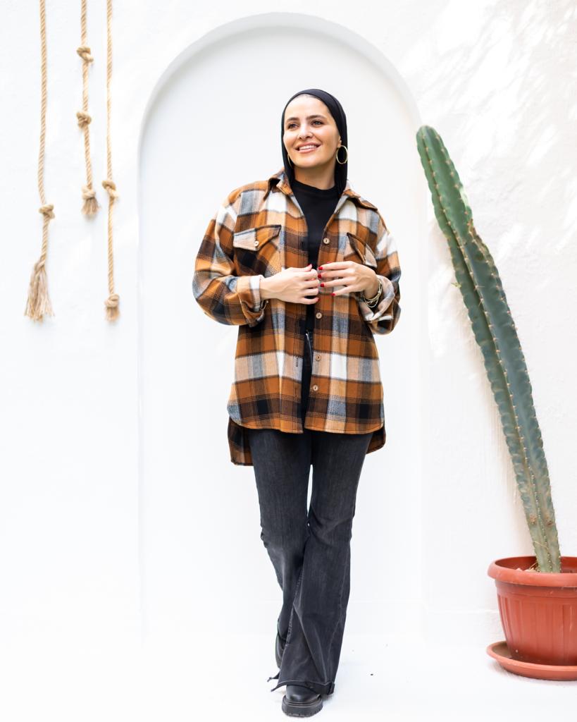 Brown plaid winter shirt