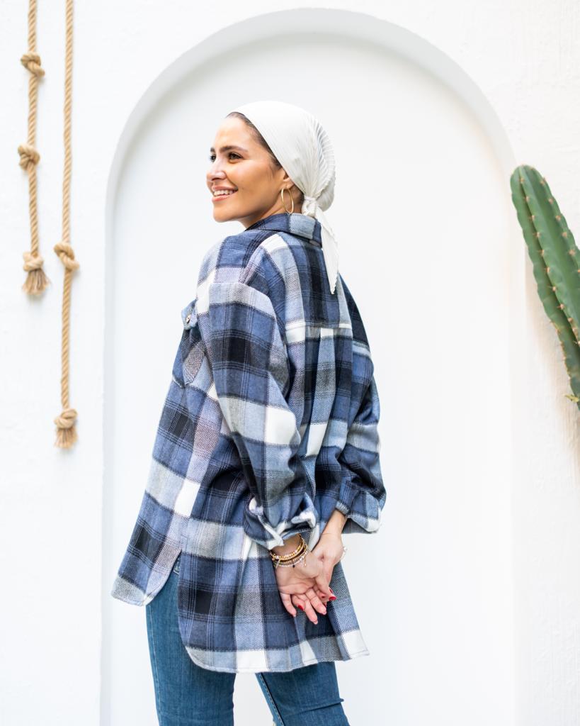 Blue plaid winter shirt