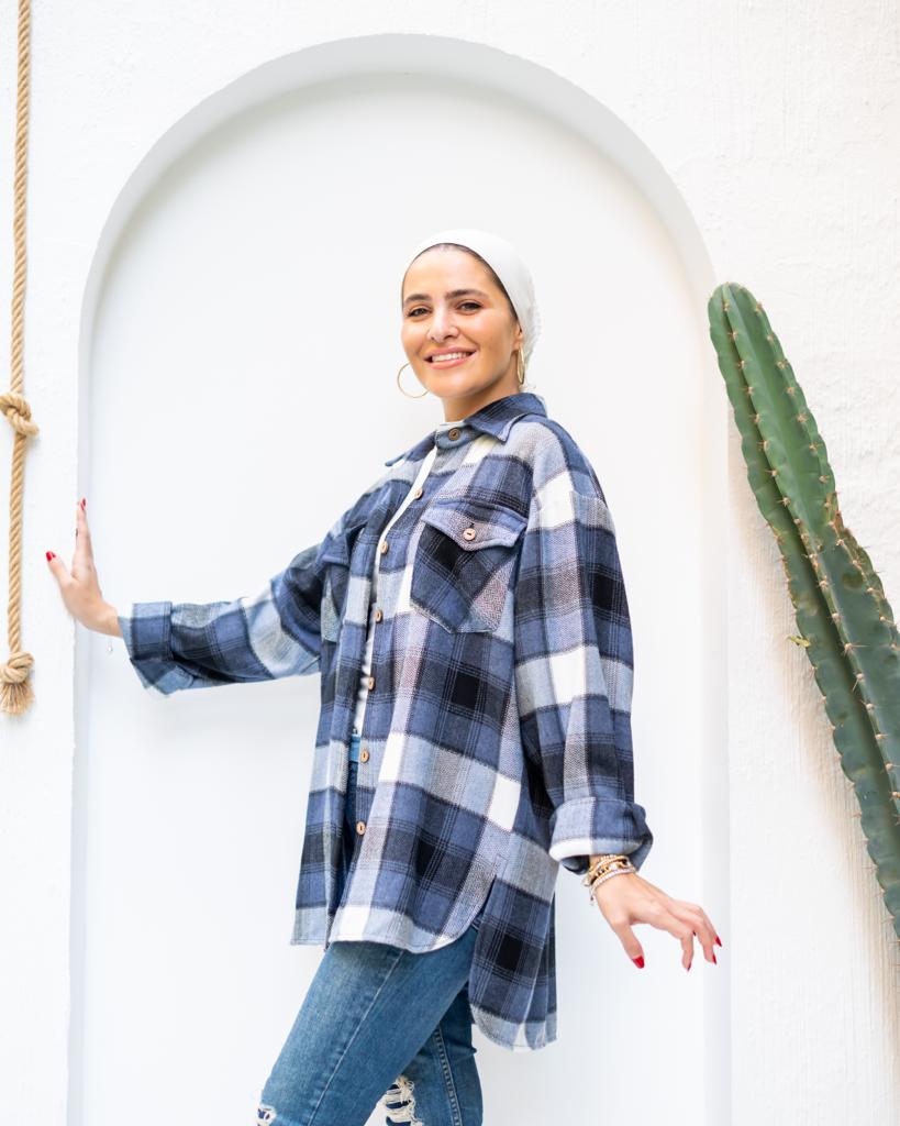 Blue plaid winter shirt