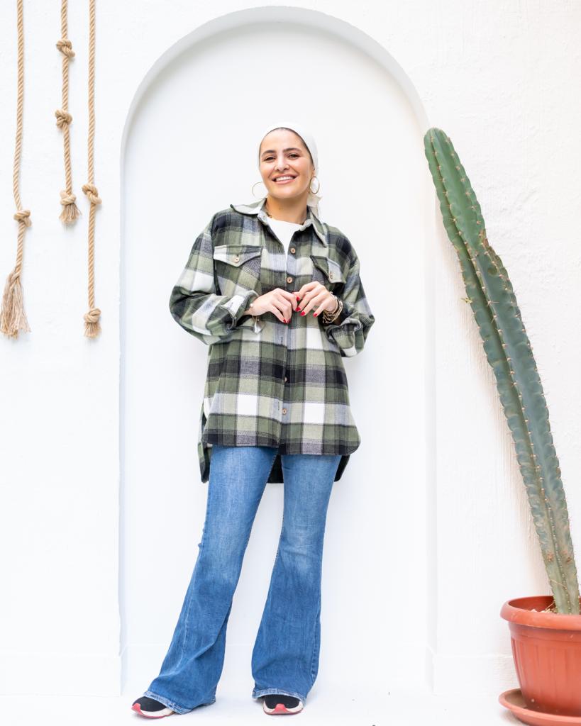 Olive plaid winter shirt