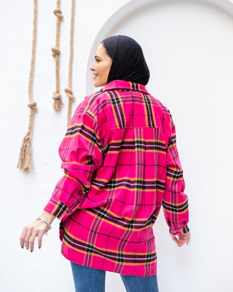 Fuchsia plaid winter shirt