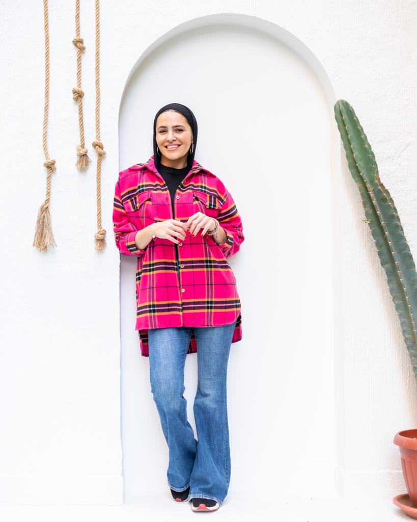 Fuchsia plaid winter shirt