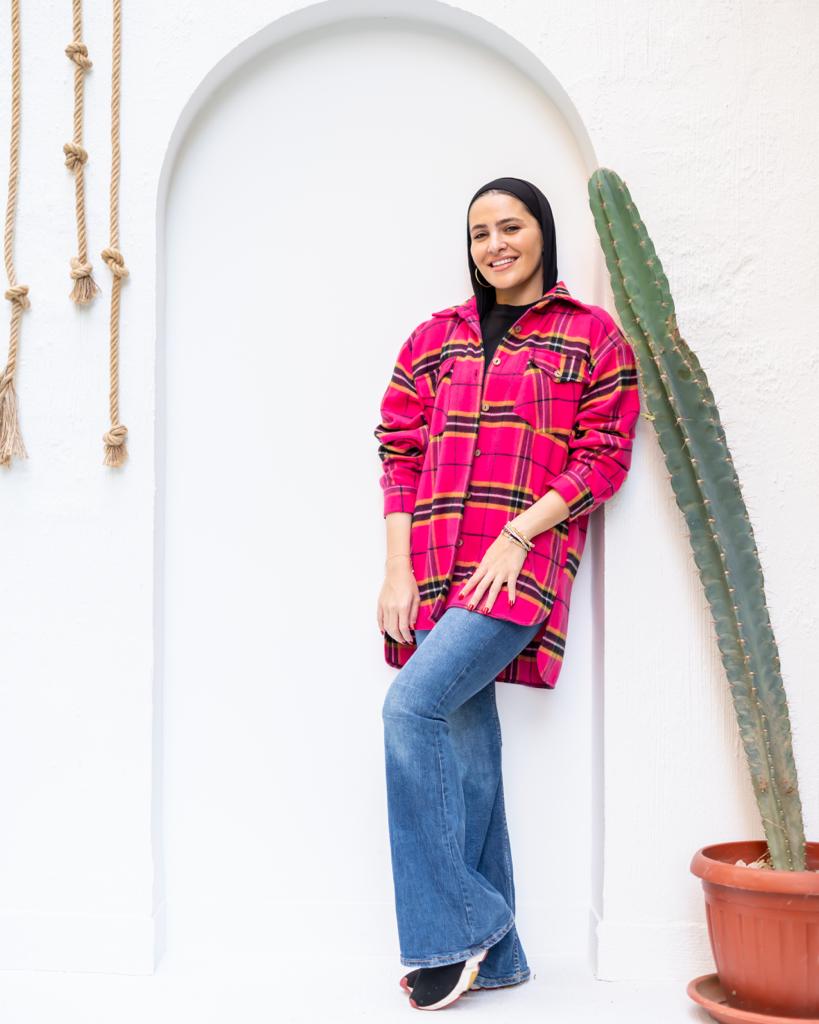 Fuchsia plaid winter shirt