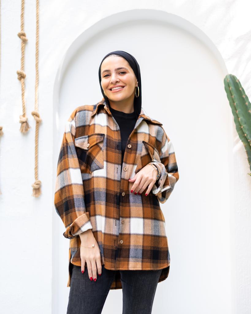 Brown plaid winter shirt