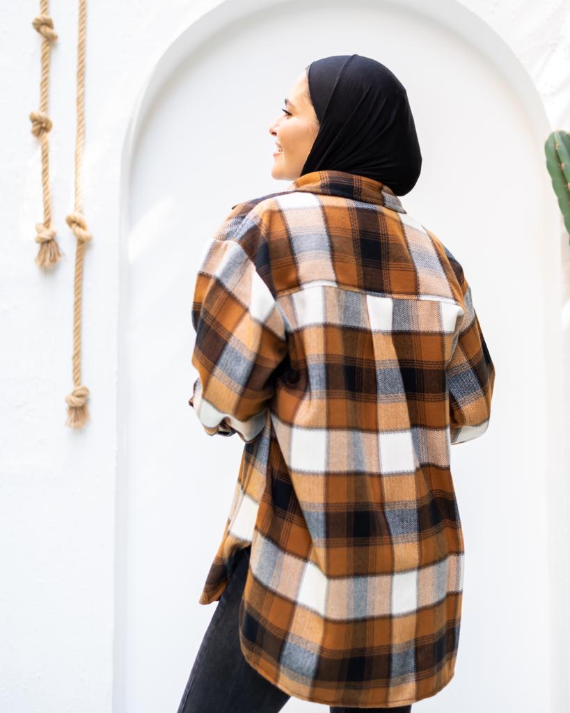 Brown plaid winter shirt