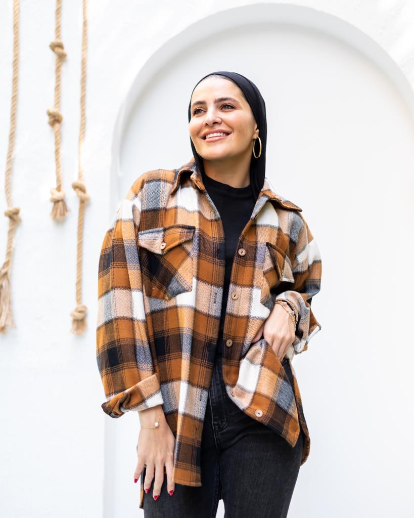 Brown plaid winter shirt