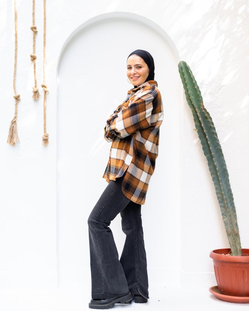 Brown plaid winter shirt