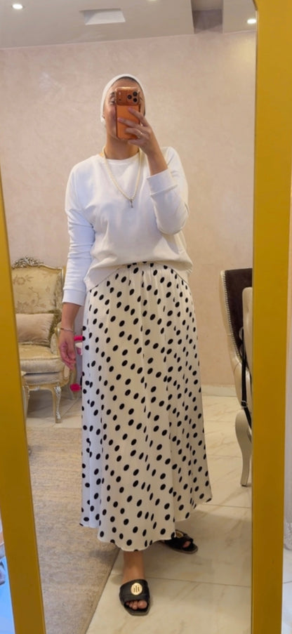 Satan Polka Dots slirt in White