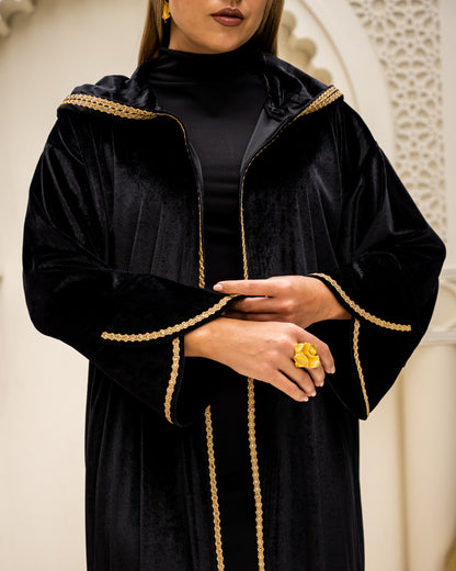 Black velvet kaftan