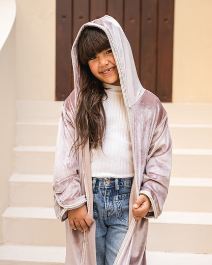 Velvet elegance kaftan in rose kids