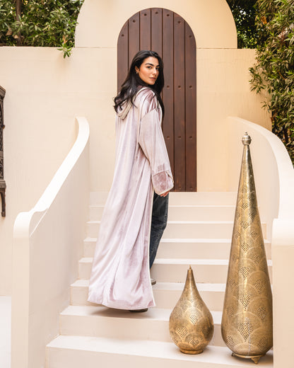 Velvet elegance kaftan in rose