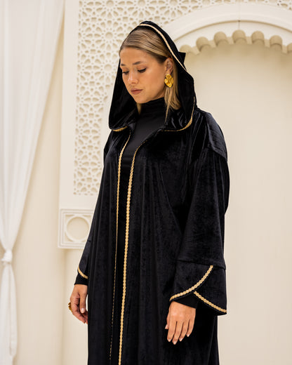 Black velvet kaftan