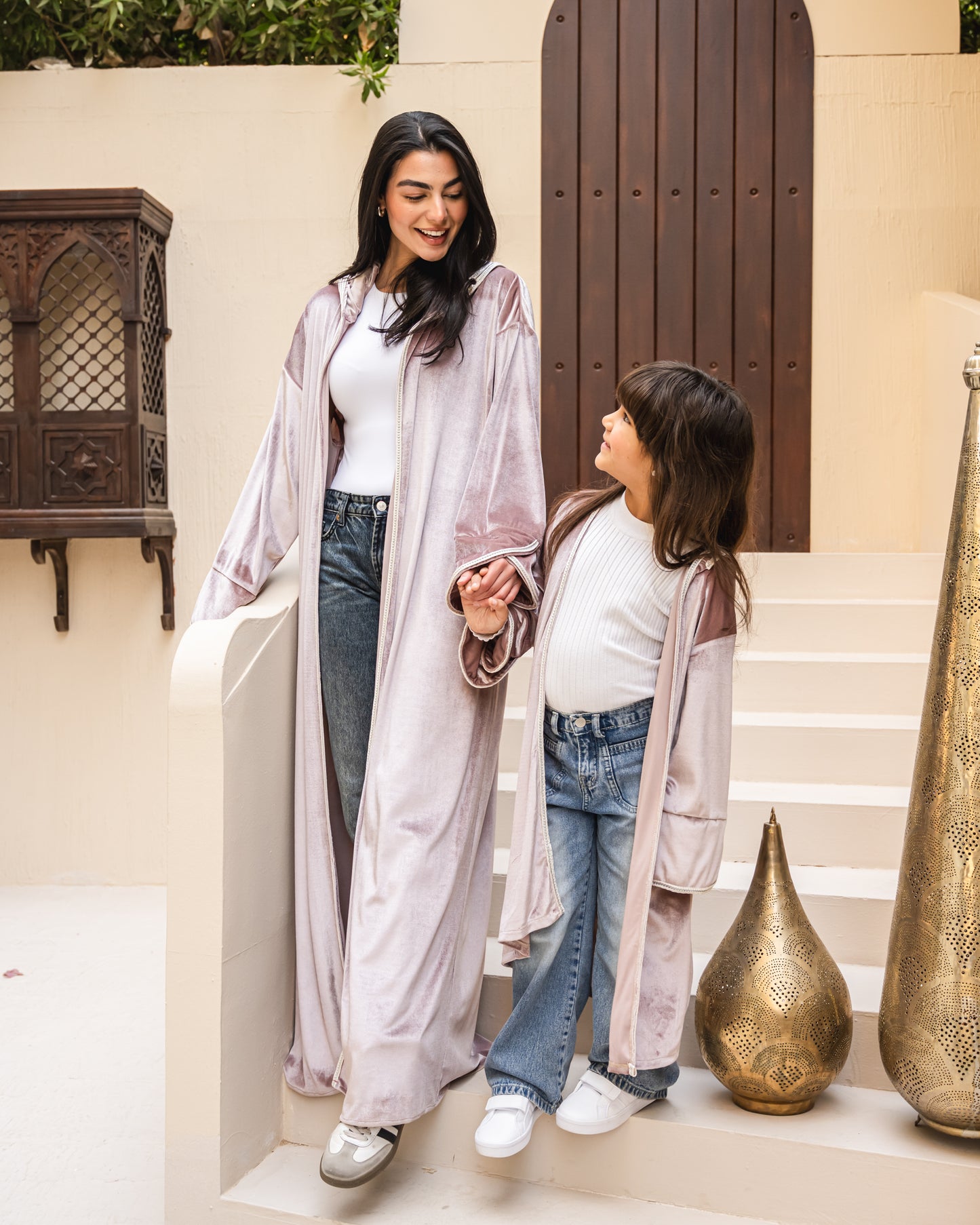 Velvet elegance kaftan in rose