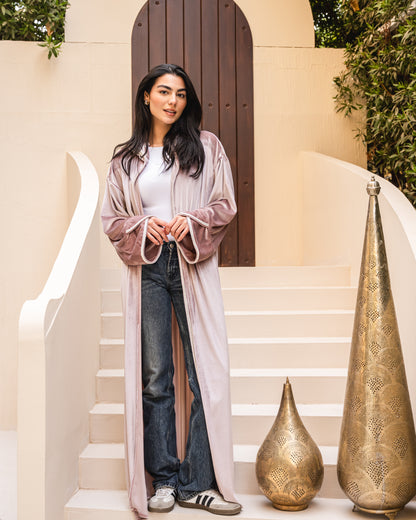 Velvet elegance kaftan in rose