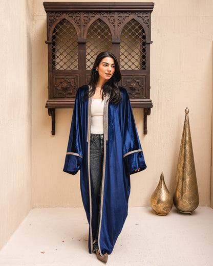 Gamila Velvet Kaftan in Royal blue