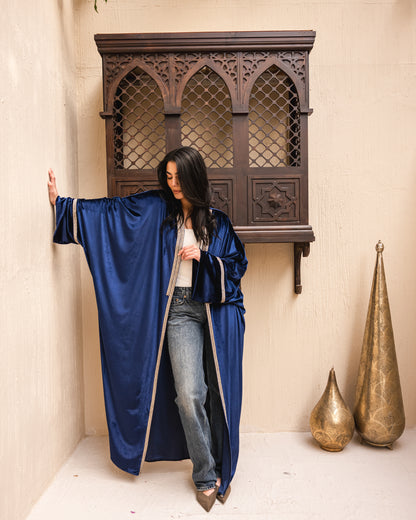 Gamila Velvet Kaftan in Royal blue
