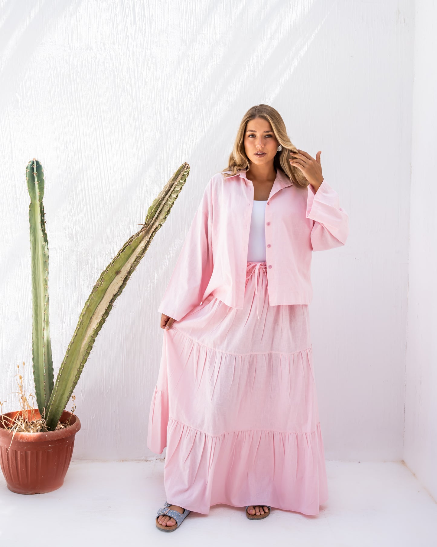 Linen Dream set in Pink