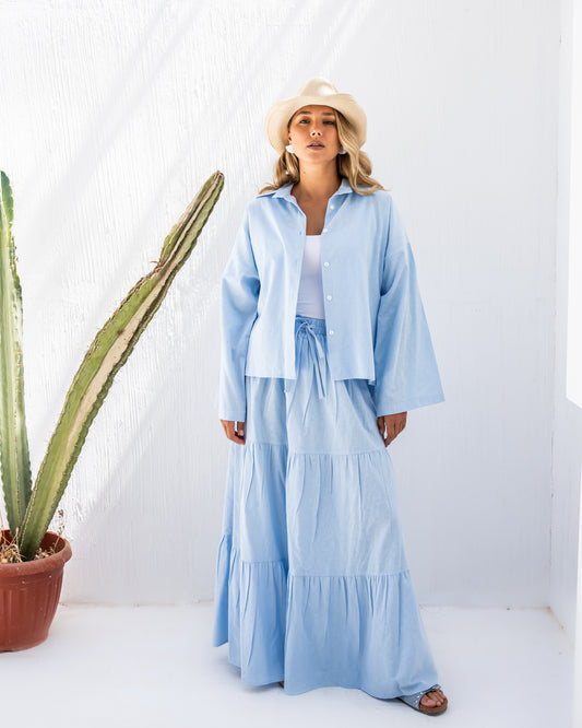 Linen Dream set in Baby Blue