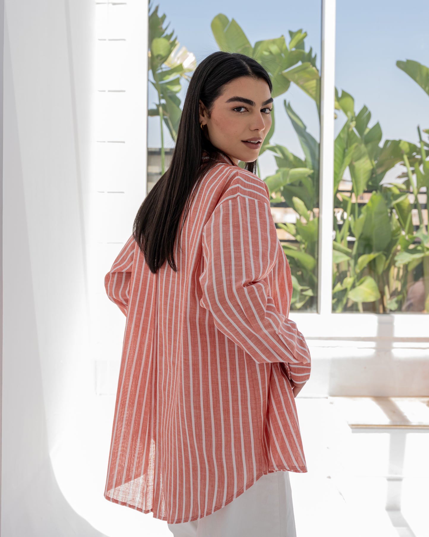 Stripped Shirt In Burnt Orange
