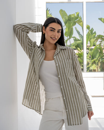Stripped Shirt In Green
