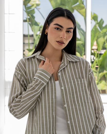Stripped Shirt In Green