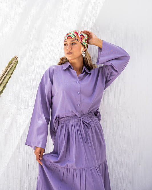 Cotton Poplin dream set in purple