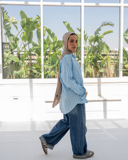 Stripped Shirt In Babyblue