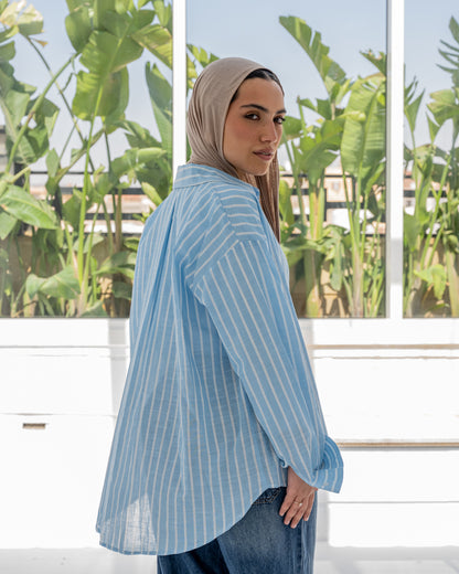 Stripped Shirt In Babyblue