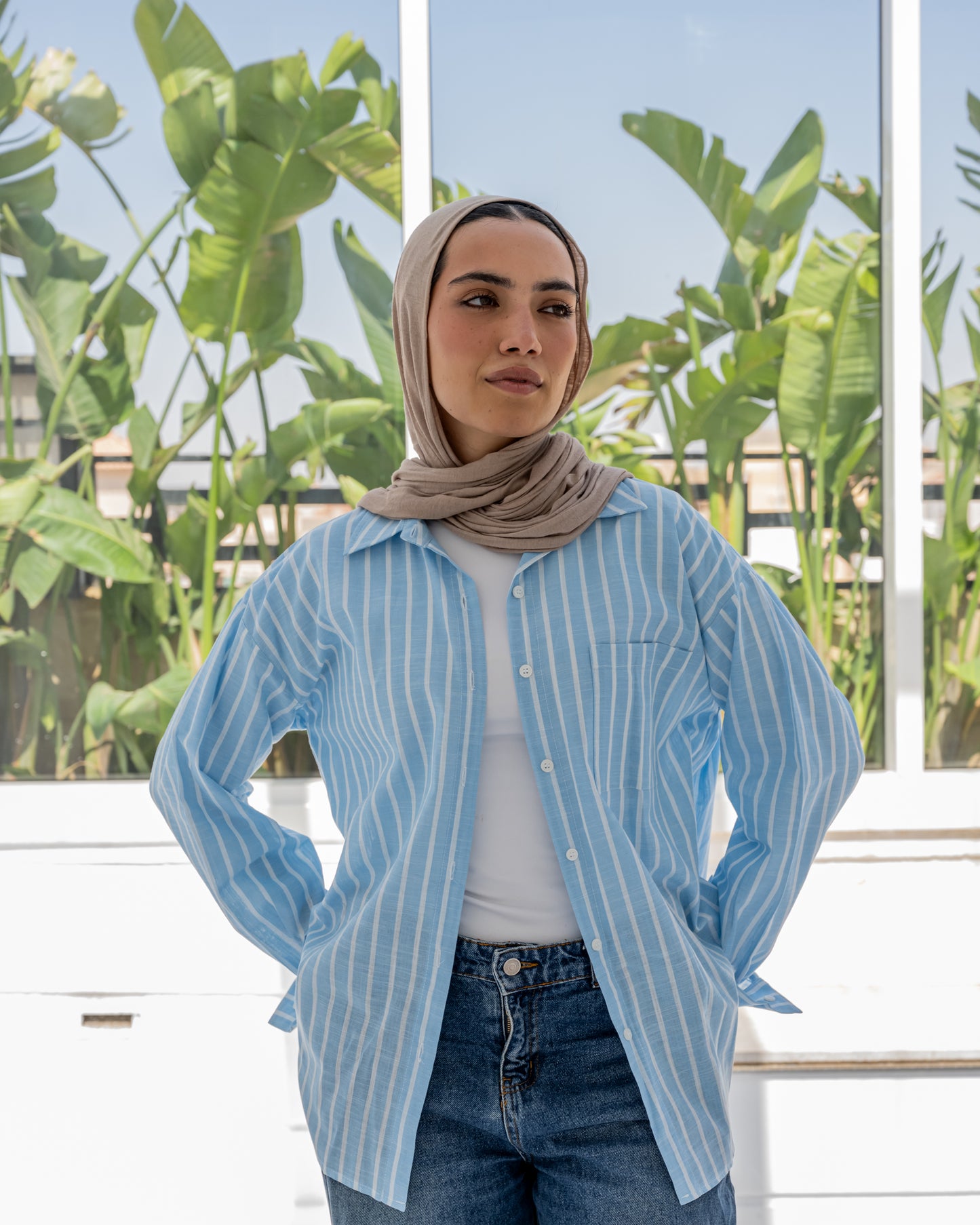 Stripped Shirt In Babyblue