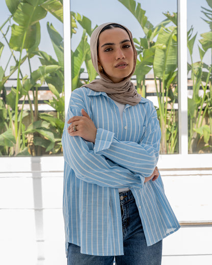 Stripped Shirt In Babyblue