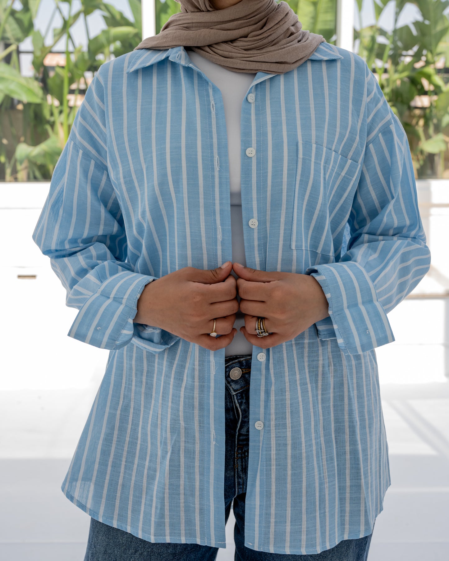Stripped Shirt In Babyblue