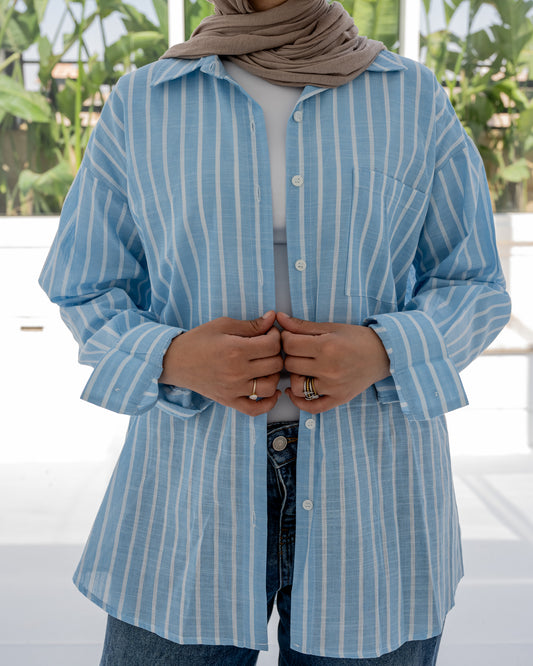 Stripped Shirt In Babyblue