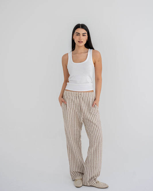 Stripped Pants in Coffe