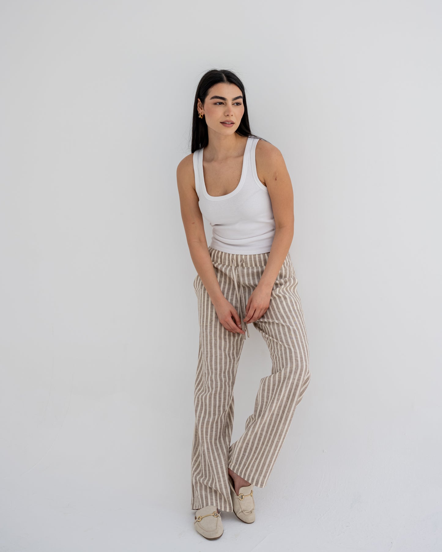 Stripped Pants in Coffe