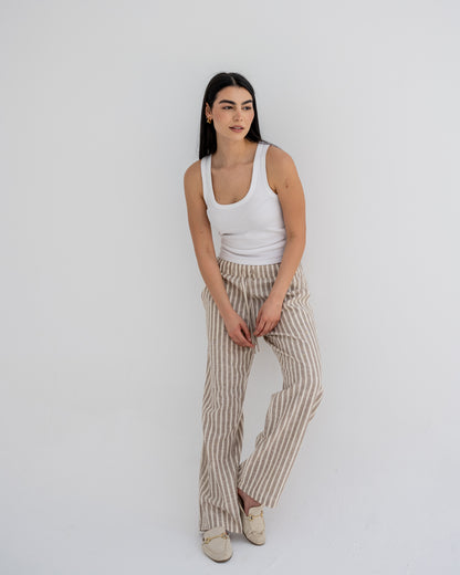 Stripped Pants in Coffe