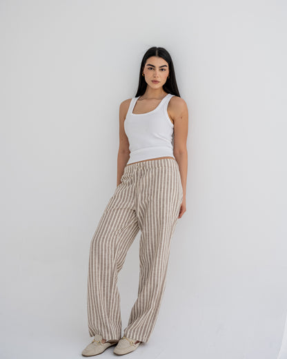 Stripped Pants in Coffe