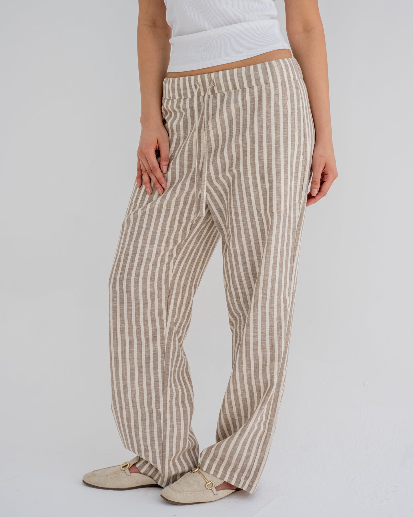 Stripped Pants in Coffe