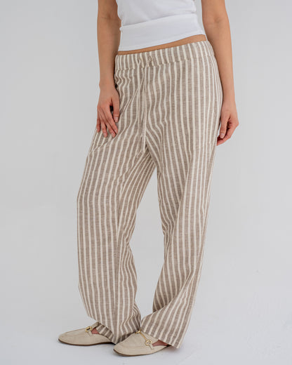 Stripped Pants in Coffe