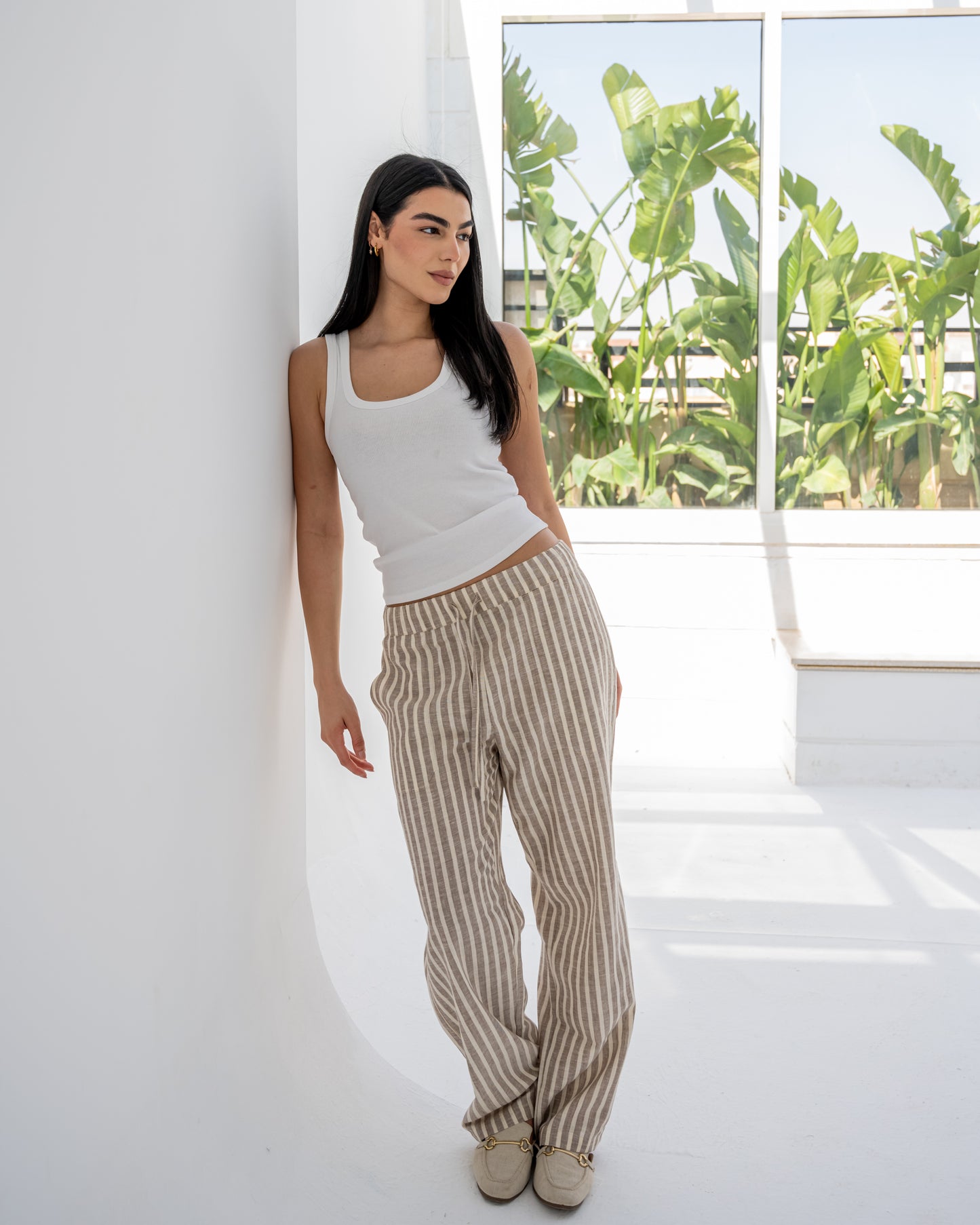 Stripped Pants in Coffe