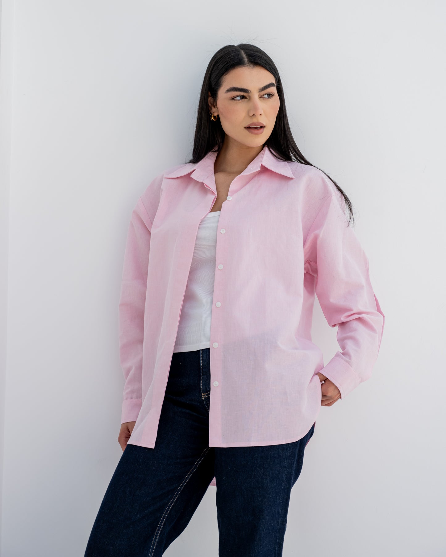 Linen Daily Shirt In Pink