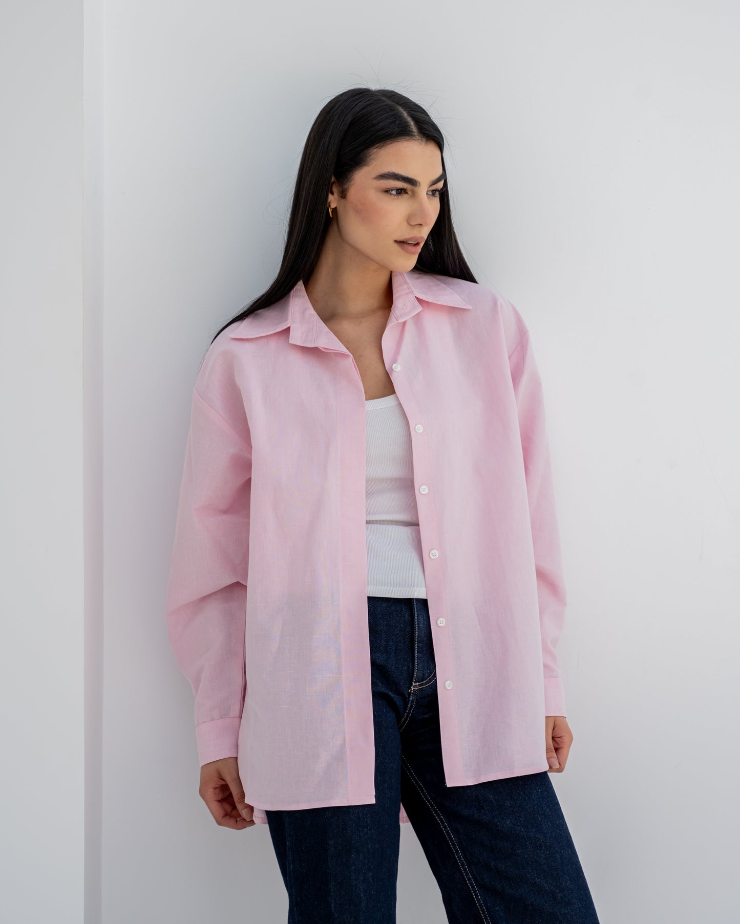 Linen Daily Shirt In Pink