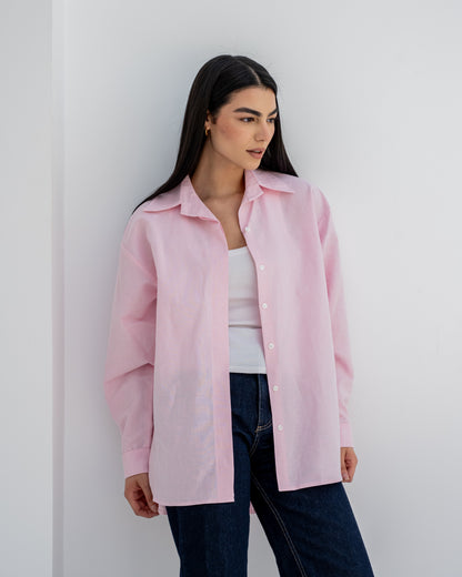 Linen Daily Shirt In Pink