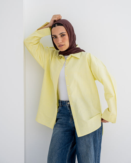 Linen Daily Shirt In Yellow