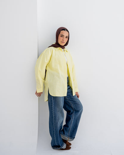 Linen Daily Shirt In Yellow