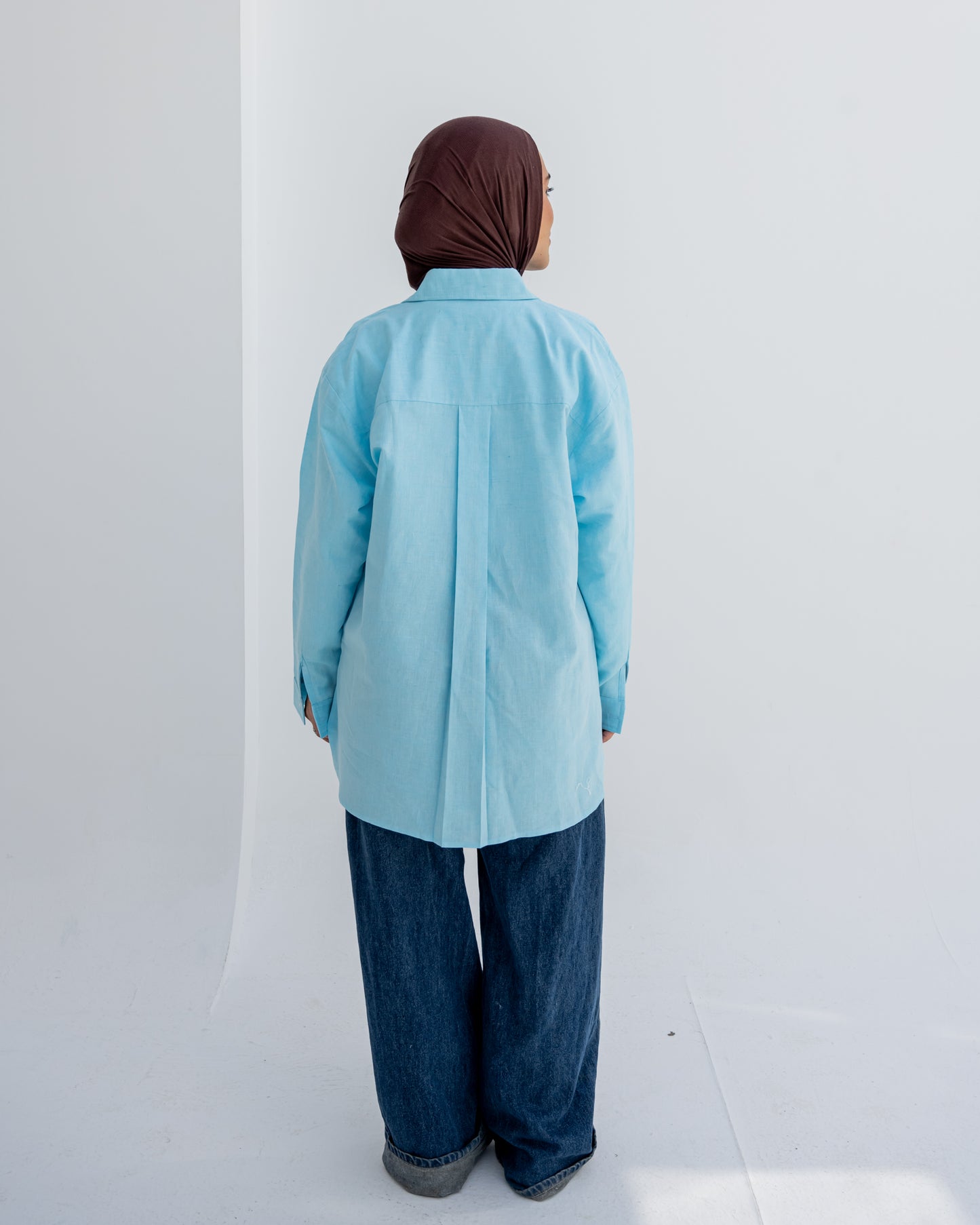 Linen Daily Shirt In Babyblue