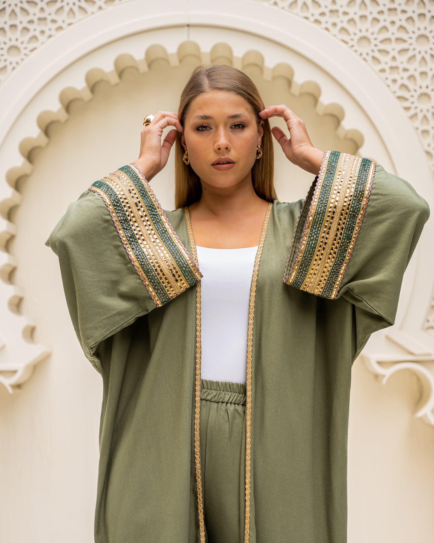 Hadya set in olive green